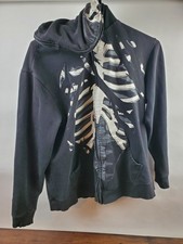 Y2K Power of Art Hoodie Jacket XL Sizes Large Skeleton Full Zip Hood Halloween