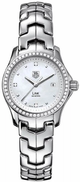 Tag Heuer Link 27mm WJF1318 White Mother of Pearl Dial Diamond Ladies Watch