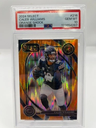 2024 PANINI SELECT CALEB WILLIAMS RC 080/399 ORANGE SHOCK CLUB LEVEL #216 PSA 10