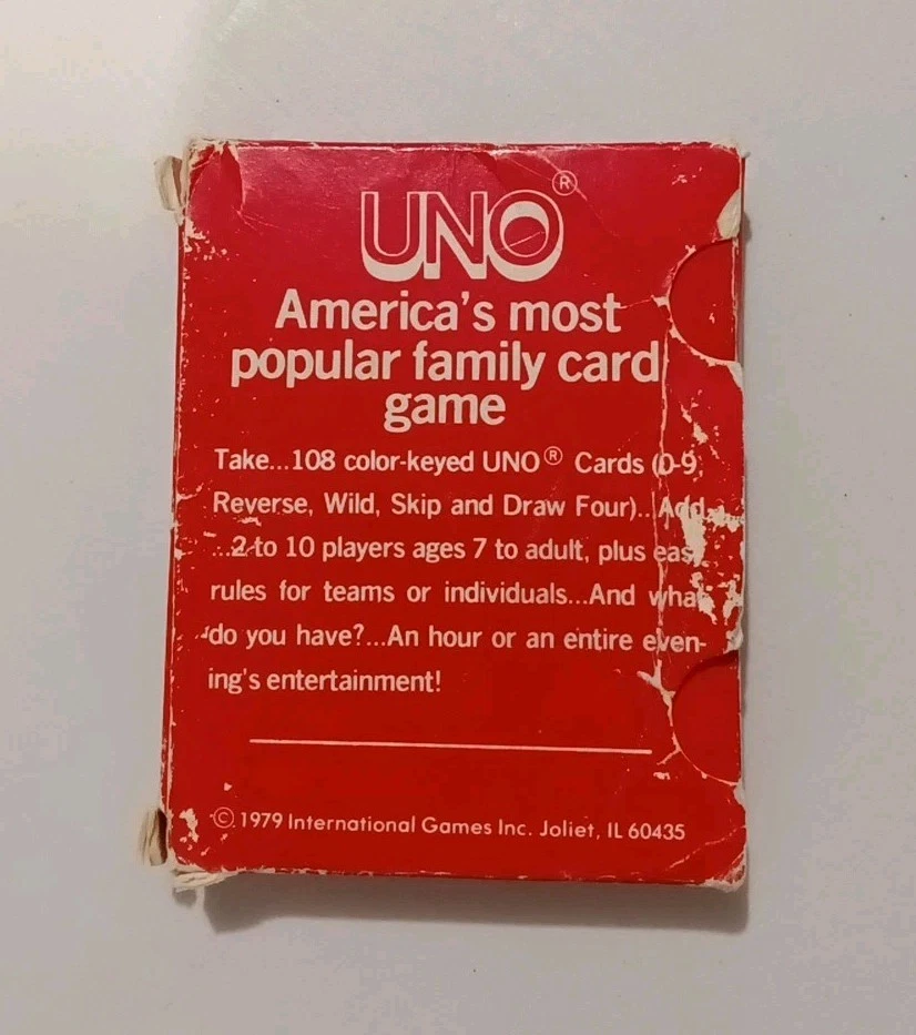 Mattel UNO Classic Card Game Complete International Games Inc Joliet IL 1979 - Image 4 of 4