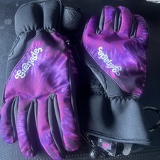 grenade snowboarding purple  gloves tie die