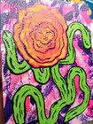 ACEO Original Art Whimsy Rose Happy Face Carnation Creature Magical Fae — photo 2