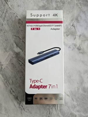 7-in-1 USB-C Hub Adapter | 4K HDMI | Gigabit Ethernet | 100W PD | USB 3.0 | NEW