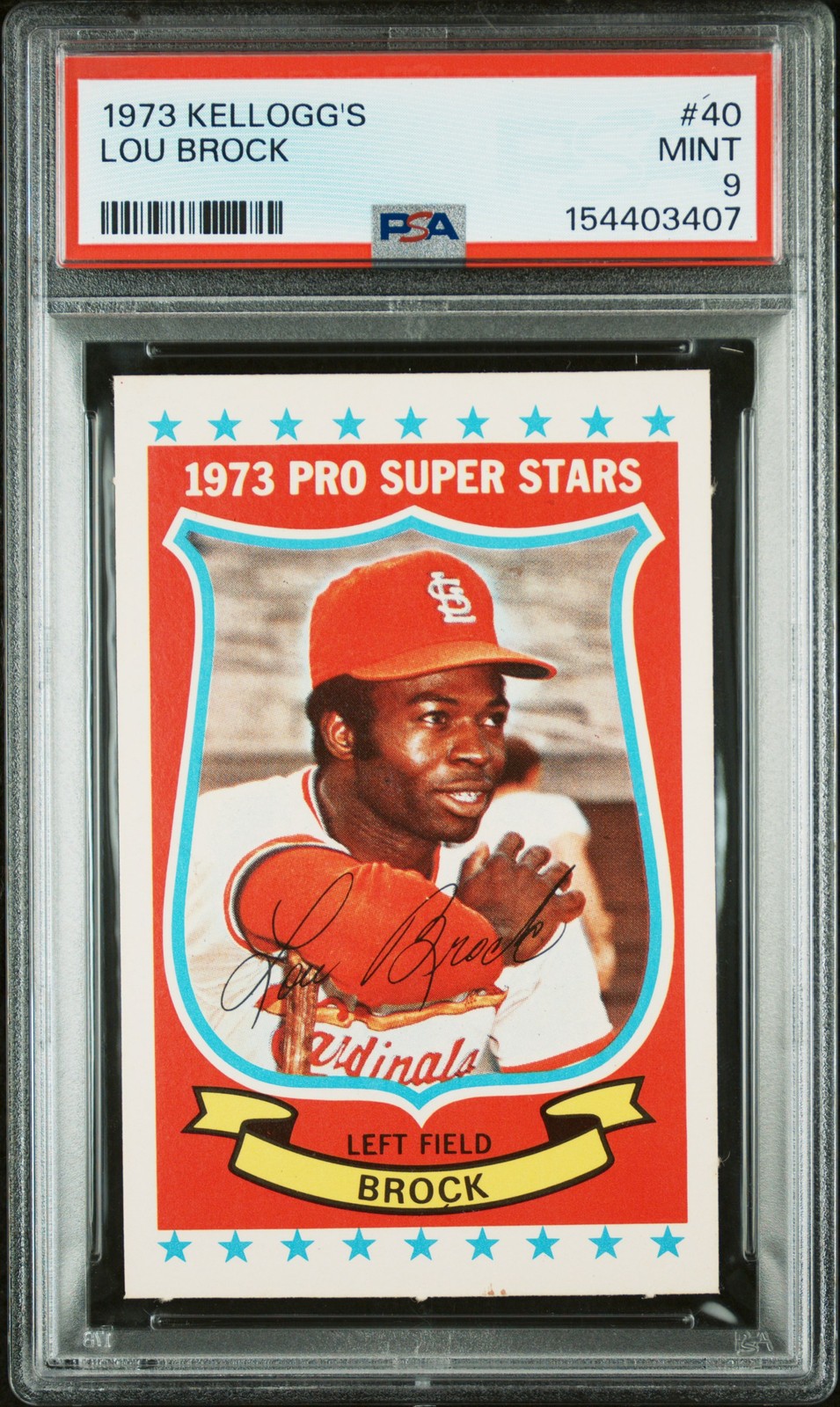 1973 KELLOGG'S #40 LOU BROCK PSA 9