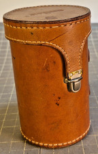 Vintage Argus California Saddle Leather Camera Lens Case Tan 2 3/4" x 4 1/4" d
