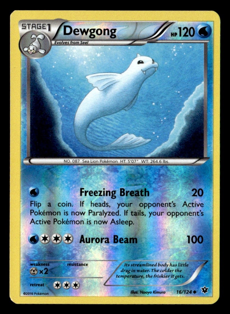 Dewgong Uncommon Reverse Holo XY - Fates Collide 16/124 LP Pokémon TCG
