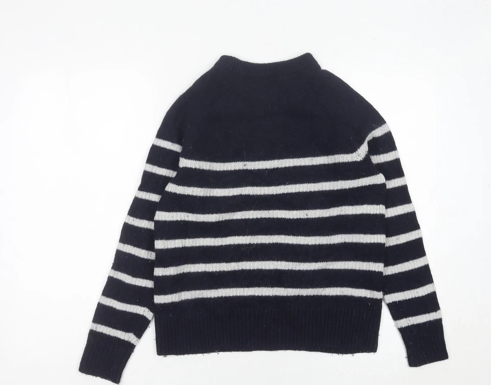 Barbour Womens Blue Striped Wool Jumper Size 10 Crew Neck - Image 3 of 4