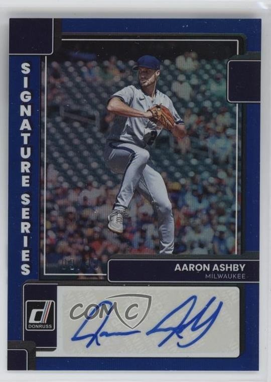 2022 Panini Donruss Signature Series Blue 9/99 Aaron Ashby Rookie Auto RC 4at