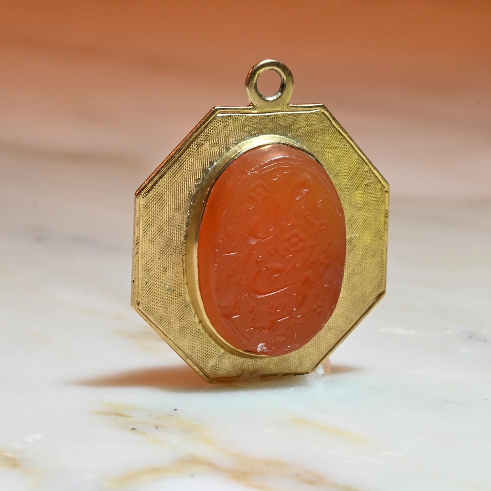 Vintage Carnelian Intaglio Charm - Double-sided - Image 2 of 2