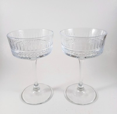 Pasabahce Elysia Champagne Glasses Set of 2 Excellent Condition 6.5'' Tall 4'' Wid