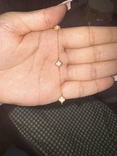 585 14K GOLD Bracelet With Clover Design 14K Real Gold Bracelet