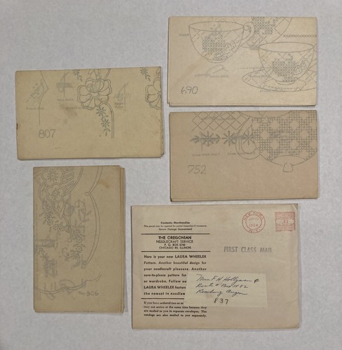 U-Pick VTG 1950s Laura Wheeler Embroidery & Cutwork Transfers Pillowcases Towels