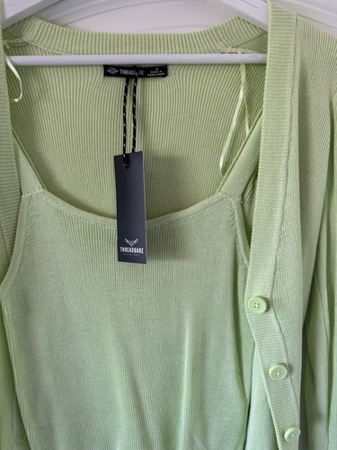 Asos Shirt Set Jacke Gr S Threadbare Neu Mint Strick Top Cropped Grün - Bild 2 von 2