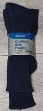 Vtg Sears Socks Men's 10-13 Navy Orlon Acrylic Stretch Nylon Cushion Sole NOS
