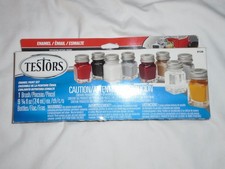 2013 Testors 9120 Enamel Premium Detail Paint Set 1 Brush 9 9.25 oz Bottles
