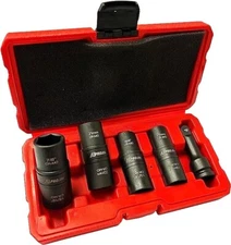 5PC ATE PRO THIN WALL IMPACT FLIP SOCKET SET CHROME MOLYBDENUM 1/2" DRIVE #50339