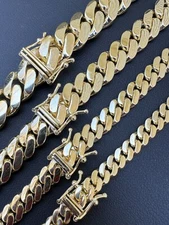 HANDMADE Tight Link Solid 14k Gold Miami Cuban Link Chain Or Bracelet Necklace