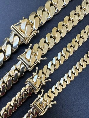 HANDMADE Tight Link Solid 14k Gold Miami Cuban Link Chain Or Bracelet Necklace - Image 1 of 4