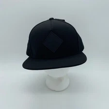 RVCA Men's Trucker Snapback Hat Cap Logo Solid All Black Adjustable One Size