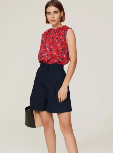 Jason Wu Linen Blend High Waisted Pleated Black Shorts - size 2 -retail $230