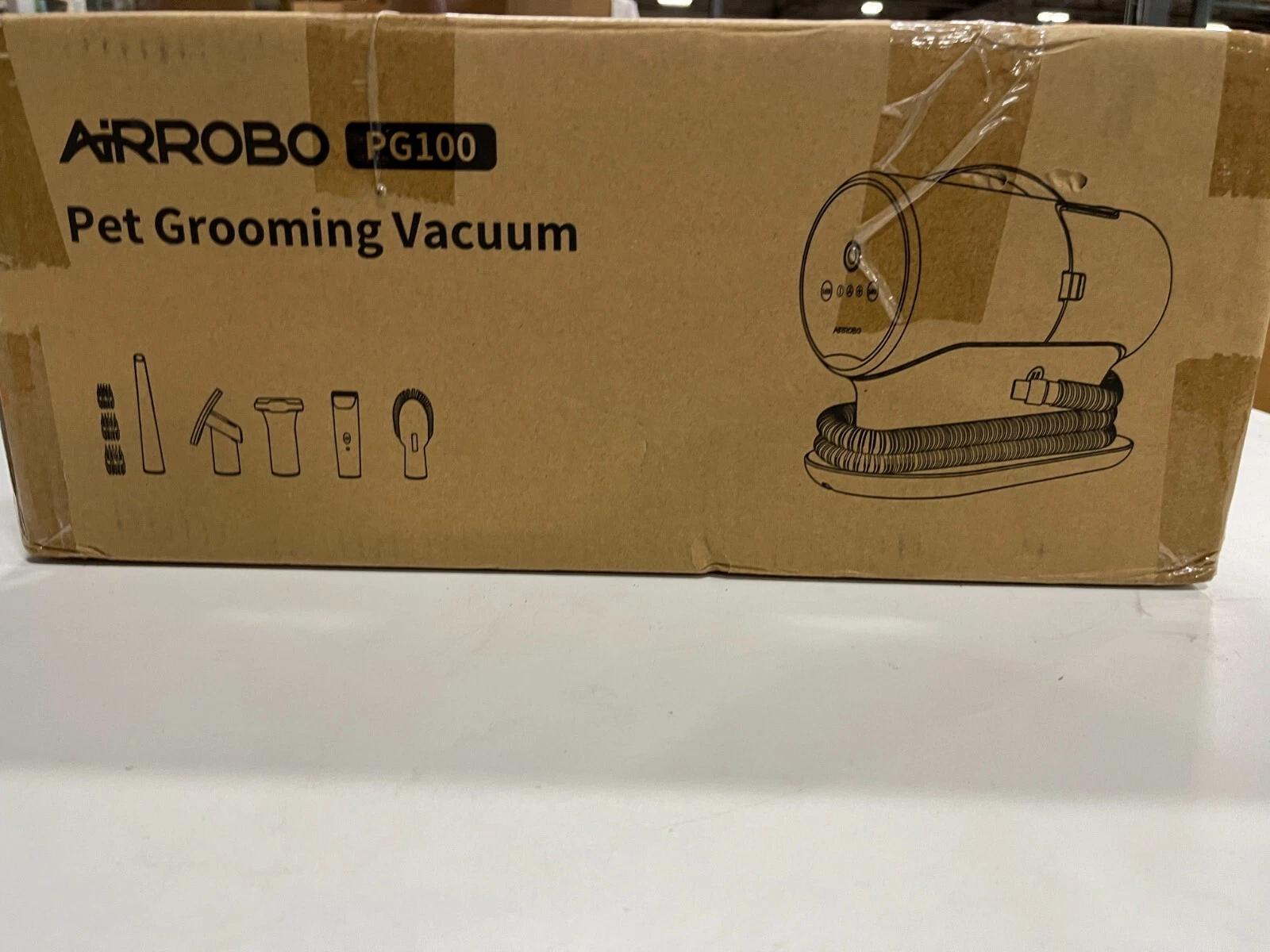 AIRROBO PG100 Pet Grooming Vacuum with 5 Grooming Tools (12000Pa Suction Power)