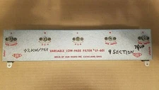 BUD Radio Variable Low Pass Filter LF-601 9-Section UHF(f) RF Microwave HAM TV