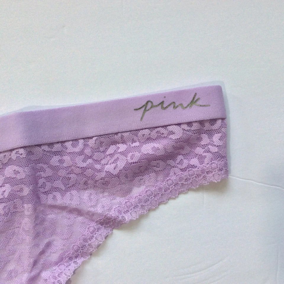 ROSA Victoria's Secret Wear Everywhere Logo Tanga Panty Cabana Púrpura Foto 2 de 4