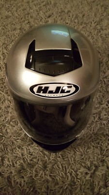 HJC CS-R1 Silver Black Motorcycle Full Face Helmet W/ Clear Shield  Protection MD | eBay