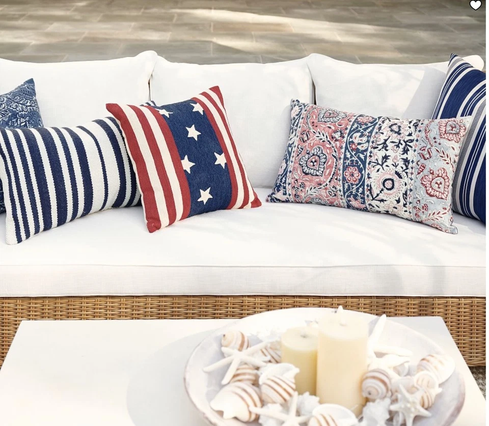 Embroidered American Flag Knit Pillow Cover – 18” Square Patriotic Stars Stripes - Image 3 of 3