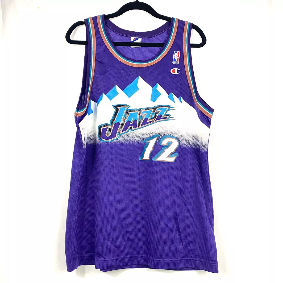 CHAMPION NBA UTAH JAZZ JOHN STOCKTON JERSEY SIZE 40 PURPLE VTG