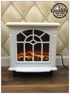 New Traditional 2kw White Log Burner Flame Effect Electric Stove
