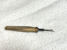Hand carved Spalted Tamarind Wood seam ripper sewing tool chrome finish
