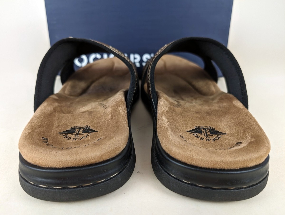 [M-12] Dockers Sunland Brown Memory Foam Open Toe Mens Slide Sandals Amazon.com | Dockers Sunland Mens Slides Casual Slide  main image 3