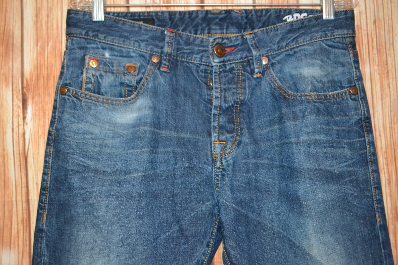 Hugo Boss Men's Edge Straight Fly Button Blue Denim Jeans Sz 31x34 thumbnail 5