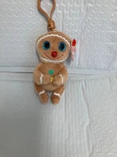 "Cookie"Ty Beanie Bellies💜The Gingerbread Man 3" Key Clip New MWMT'S