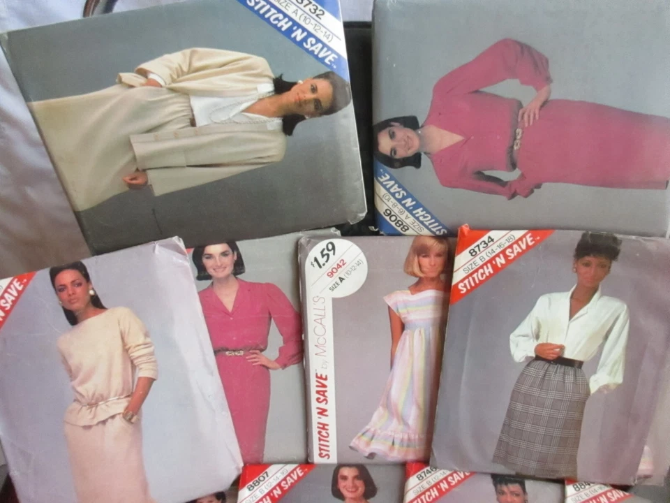 16 Vtg 80s Lot Folded Uncut McCalls Stitch N' Save Clothing Fashion Patterns gr - Image 2 of 4