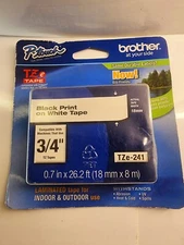 NEW-Brother International Tze241 Label Tape - 0.75" Width