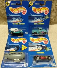 Vintage 90's Hot Wheels 4pc Lot ~ #'s 135, 136, 137, 140 ~ Factory Sealed 