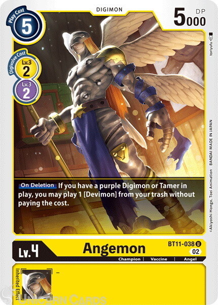 BT11-038 Angemon :: Uncommon :: BT11: Dimensional Phase :: Mint Digimon Card