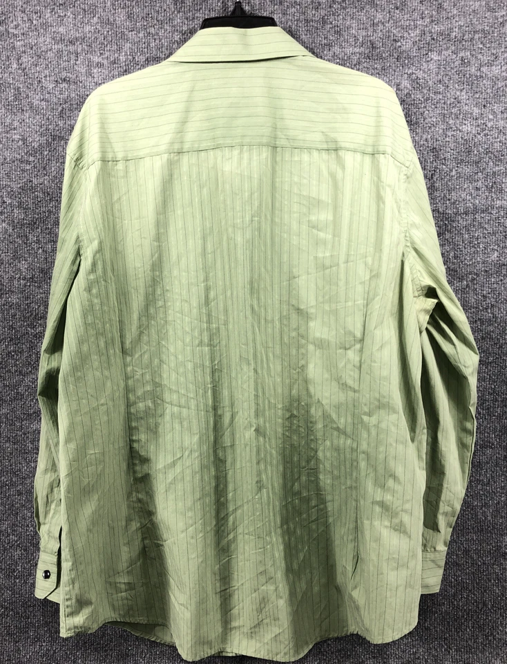 Axist Men's Slim Fit Basil Striped Button Up Long Sleeve Shirt Size 18 34x35 - Image 4 of 4