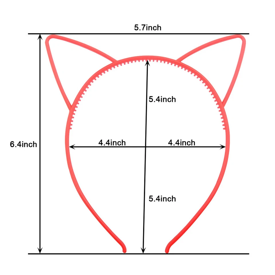 5 diademas de plástico de colores mezclados que brillan en la oscuridad para oreja de gato parte de cumpleaños Foto 2 de 4