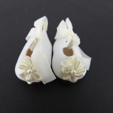 Vintage Doll Shoes Playhouse Colection White 1.5" Tie Rosette