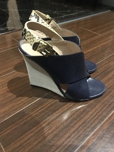 snakeskin wedge sandals