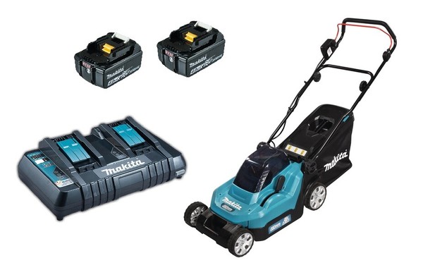 Makita DLM382PM2 Akku RasenmäHer 2X18V + 2 X 4,0Ah BL1840B + DC18RD, DLM382 Neu-image