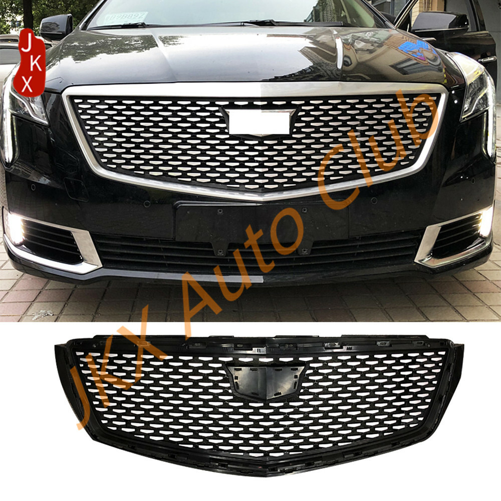 Silver lattice Front Bumper Upper Grille Grill Refit For Cadillac