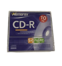 New 10-Pack Memorex CD-R  52X 700MB 80-Minutes Recordable Discs