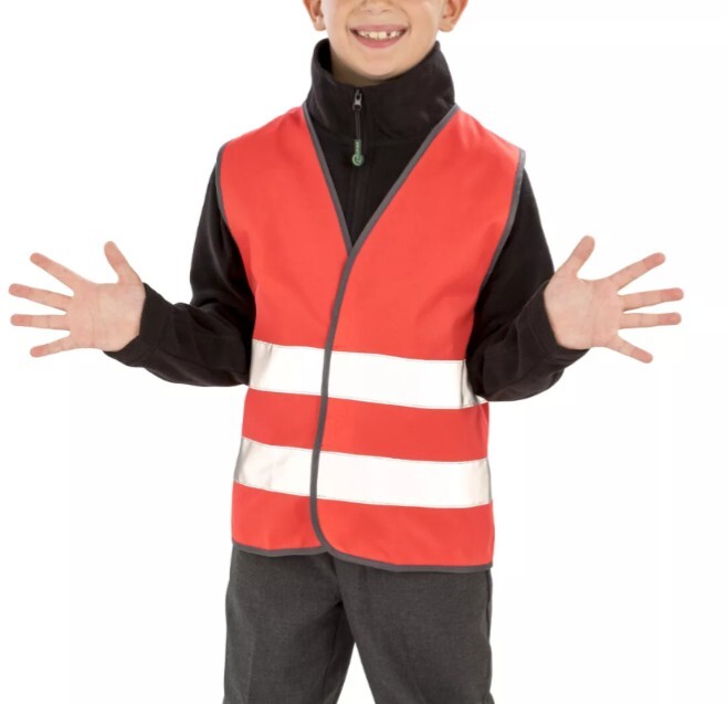 2x SAFE-GUARD by Result Childrens/Kids Core Enhanced Hi-Vis / 10-12 Years Red