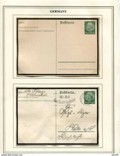 Germany 1934 2  Postal Stationary Cards 6pf memorial Hindenburg 14295