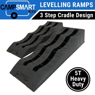 Caravan Levelling Ramps 3 Step Cradle suits Singe Axle RV Motorhome ...