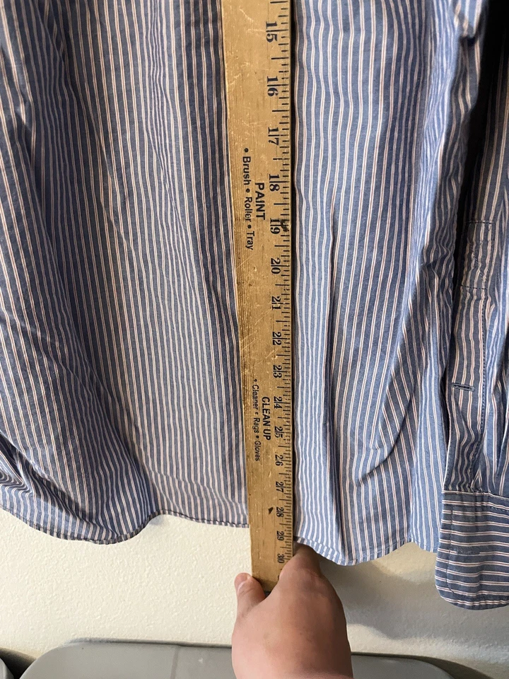 Jack Spade Bleeker Mens Blue White Long Sleeve Striped Button Down Shirt Medium - Image 4 of 4